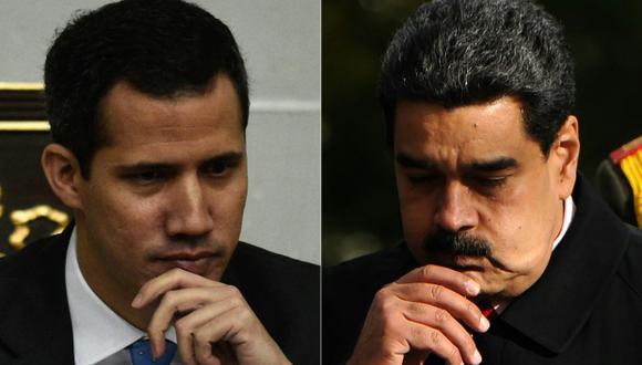Nicolás Maduro gobierna su segundo mandato hasta 2025, pero Juan Guaidó se declaró presidente interino el 23 de enero pasado con el objetivo de establecer un gobierno de transición y organizar nuevos comicios. (Foto: AFP)