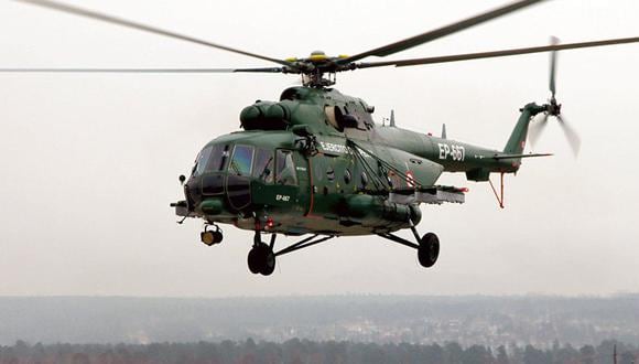 Los helicopteros rusos sobrevuelan zonas de emergencia. (Foto: Ministerio de Defensa)