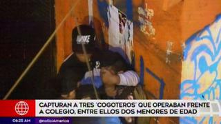 Capturan a tres 'cogoteros' que asaltaban frente a colegio del Cercado de Lima