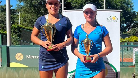 Lu se coronó campeona en singles y dobles del J300 de Santa Cruz./ Foto: Federación Peruana de Tenis
