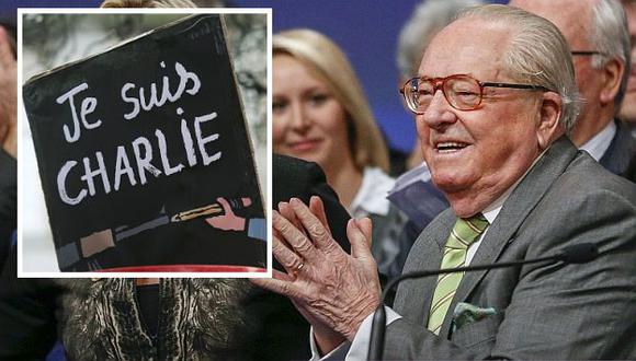 Jean-Marie Le Pen se desmarca del mensaje de solidaridad a las víctimas de la masacre en Charlie Hebdo. (AFP)