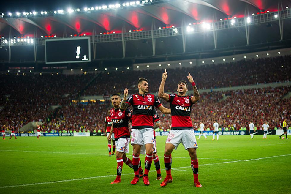 Flamengo lidera el grupo D de la Copa Libertadores con cuatro puntos, seguido por River Plate y Santa Fe, respectivamente, con dos unidades; mientras que, Emelec es colero. (GETTY IMAGES)