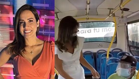Alvina Ruiz recordó su pasado como cobradora de bus. (Foto: @alvinaruiza/Captura América TV).