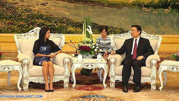 Nadine Heredia se reunió con vicepresidente de China en Pekín. (Xinhua en Español)