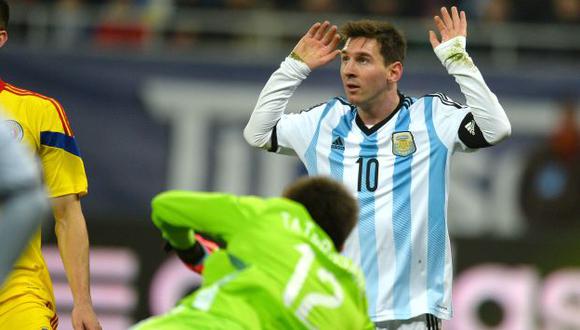 Argentina con un Lionel Messi ‘apagado’ igualó sin goles con Rumania. (AFP)