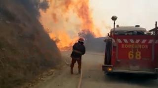 Apurímac: 8 personas resultan con quemaduras de gravedad en incendio forestal en Abancay [VIDEO]