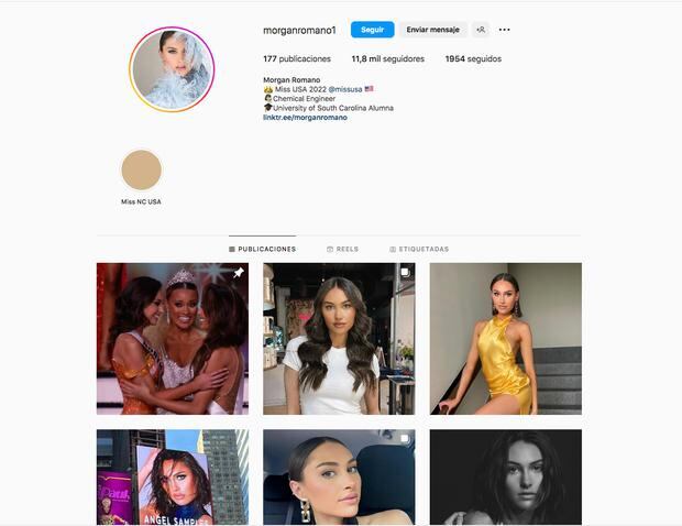 Capture of the Instagram profile of what would be the new Miss USA