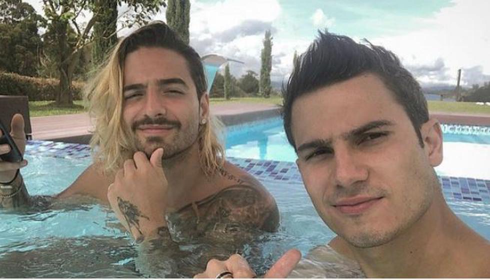 Pipe Bueno al lado de Maluma en un día de piscina y diversión. (Instagram)
