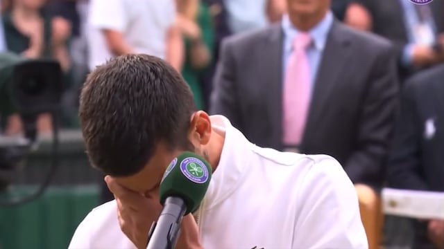 Djokovic se quebró en su discurso tras perder la final del Wimbledon