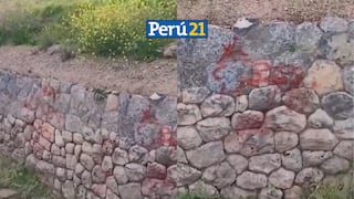 Vándalos hacen grafitis y dañan histórico muro inca en el parque arqueológico de Sacsayhuamán