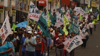 Tía María: Unos 500 manifestantes inician marcha de sacrificio hacia Arequipa