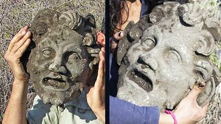 Máscara de bronce del dios Pan, extremadamente rara, fue hallada en Israel