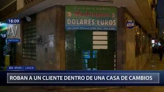 Sujetos armados roban 9 mil soles a cliente dentro de una casa de cambio en Lince [VIDEO]