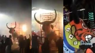 Fiesta patronal tuvo un final que nadie esperaba tras quema de "Torito" | VIDEO