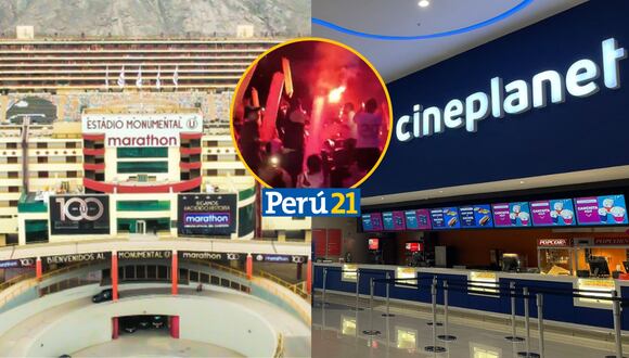 Universitario y Cineplanet se pronuncian sobre incidente en Mall del Sur. (Foto: Composición Perú21)