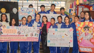 Amy Gutiérrez visita escuela en Carabayllo para promover la educación menstrual