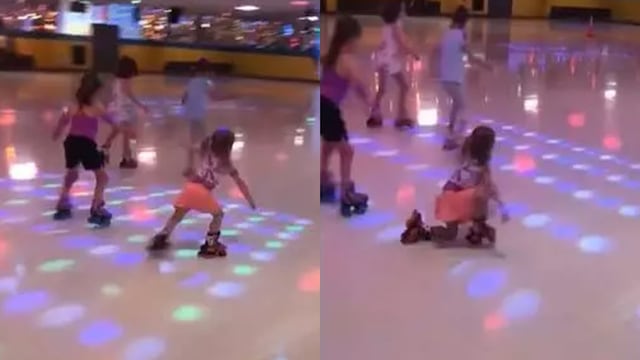 Una niña se cae en plena competencia de patinaje, pero logra superar a todos sus rivales