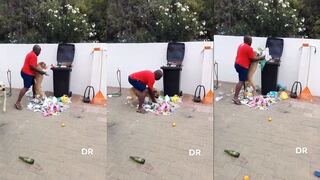 Facebook viral: Hombre "obliga" a su perro a recoger la basura que destrozó en el patio de su casa | VIDEO