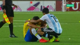 Argentina vs. Brasil: Jugadores de 'Albiceleste' consolaron a rivales tras goleada en Sudamericano [VIDEO]