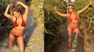 Alejandra Baigorria se prepara para el verano modelando su nueva colección de bikinis [Fotos]