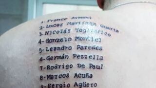 Hincha cordobés se tatuó el nombre de los jugadores de Argentina campeones de Copa América | FOTO
