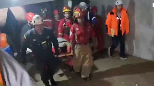 Rescatan a obrero que quedó atrapado en derrumbe en Surco