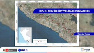 Instituto Geofísico del Perú: En el Perú no hay volcanes submarinos