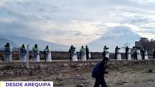 Arequipa: fuerte contingente policial resguarda exteriores del aeropuerto y no opera transporte público