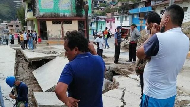 Cajamarca: intensas lluvias ocasionan deslizamiento de pavimento y afectación en viviendas en Sócota
