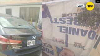 Taxista denuncia que cartel de propaganda electoral cayó sobre su vehículo