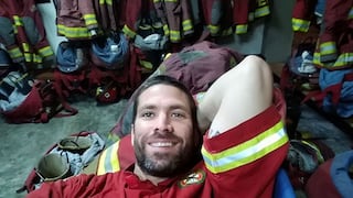 Paco Bazán pasó Año Nuevo en servicio como bombero voluntario [FOTOS]