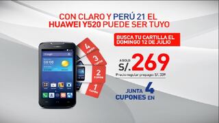 Llévate un celular Huawei Y520 con la promoción de Perú21
