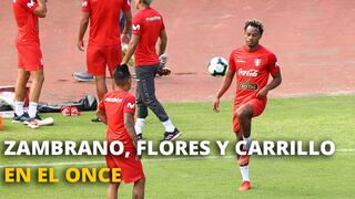 Selección: Ricardo Gareca ensayó con Zambrano, Flores y Carrillo en el once