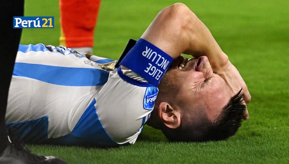 Messi sufrió fuerte golpe en el partido final de la Copa América 2024. (Foto: AFP)