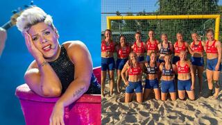 Pink “feliz” de pagar la multa de la selección Noruega por no usar bikini en partido