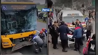 Choque múltiple en Comas involucra a bus del Metropolitano y deja 11 heridos | VIDEO