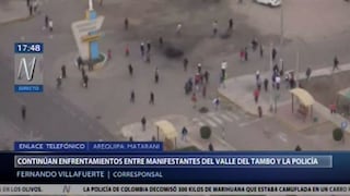 Arequipa: continúan conflicto entre manifestantes del Valle de Tambo con la policía | VIDEO