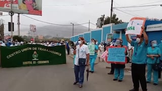 Áncash: Personal de salud protesta por vacunas contra el COVID-19 en el Hospital III de Chimbote