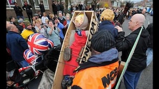 FOTOS: Goldthorpe 'celebra' el entierro de Margaret Thatcher