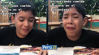 Niño se emocionó hasta las lágrimas al encontrar comida peruana en el extranjero