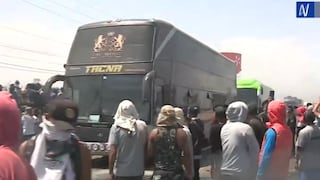 Manifestantes en Ica dan tregua hasta las 2 de la tarde y dejan pasar vehículos en la Panamericana Sur