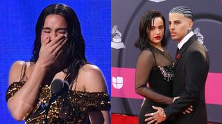 Rosalía ganó el Latin Grammy a mejor álbum del año y Rauw Alejandro le envió un beso volado 