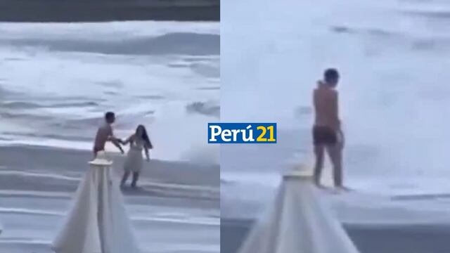 Terrorífico: Mar ‘se traga’ a una joven que se encontraba en la orilla con su novio (VIDEO)