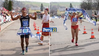 ¡Orgullo peruano! César Rodríguez y Evelyn Inga triunfaron en los 20 km. de marcha atlética en Eslovaquia