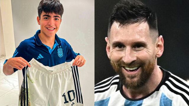 Bonito recuerdo: hijo del ‘Kun’ Agüero recibe el short de Lionel Messi