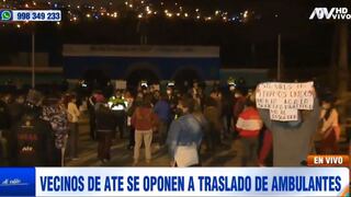 Vecinos de Ate y comerciantes de Las Malvinas protestan contra iniciativa de Jorge Muñoz para trasladar a ambulantes 