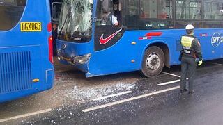 Corredor Azul: Dos heridos dejó el choque de buses en el Centro de Lima