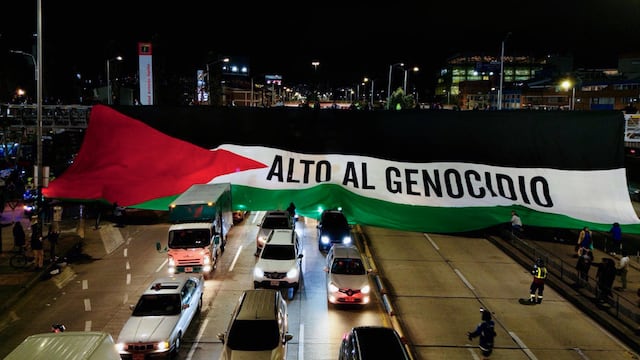 “Alto al genocidio”: Colombianos mostraron apoyo a Palestina antes de la Libertadores