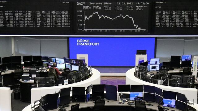 Bolsas europeas pierden impulso por tensión entre Rusia y Ucrania y cierran con leves caídas
