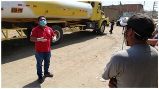 Empresario llevó cisterna con agua para pobladores de Alto Trujillo que afrontan cuarentena [FOTOS]